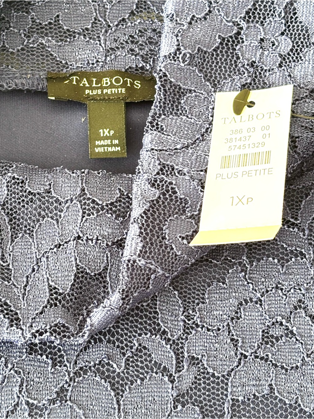 Talbots Lace Turtleneck Pullover Blue Size 1XP NWT - Picture 4 of 5